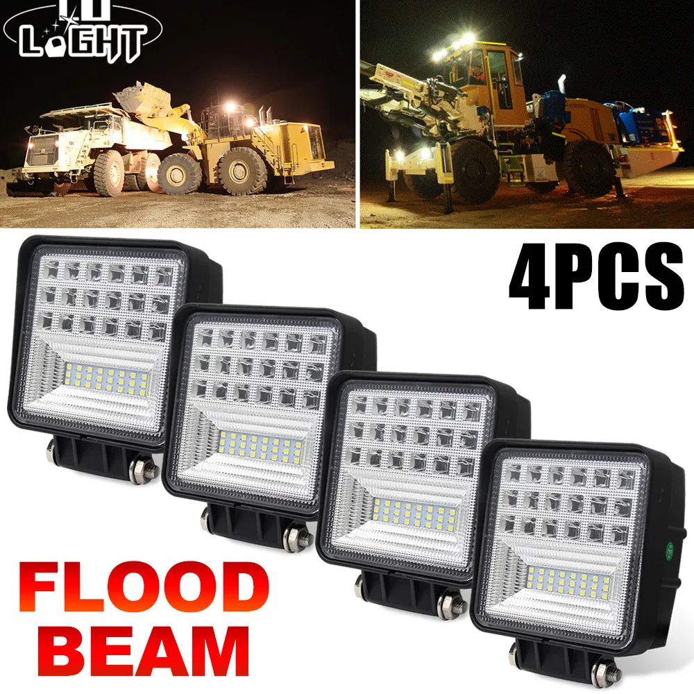 

CO LIGHT 2pcs/4pcs 63W 4.3 inch LED Work Light Bar Flood Auto Driving Worklight for Car Truck Trailer SUV Off Road 4X4 12V 24V