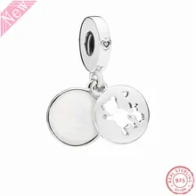 Teddy Bear& Rabbit Silhouette Perfect Pals Висячие бусины для самостоятельного изготовления ювелирных изделий Fit PANDORA Charms Серебро 925 FL721