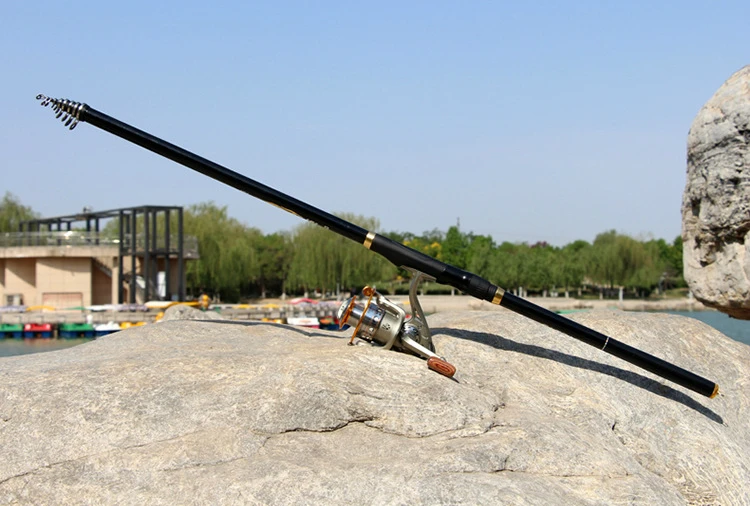 Vara de Pesca de Fibra de Carbono Vara de Pesca Rocha Seções Longas Telescópica Olta Mão Varas Dupla Utilização Peixe Pesca Equipamento xh 17 carbono seções longas vara de pesca xh