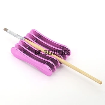

500Pcs/Lot 5 Grid Nail Art Brush Tool Storage Holder Slim Carving Painting Pen Brush Carrying Holding Showing Support Stand Rack