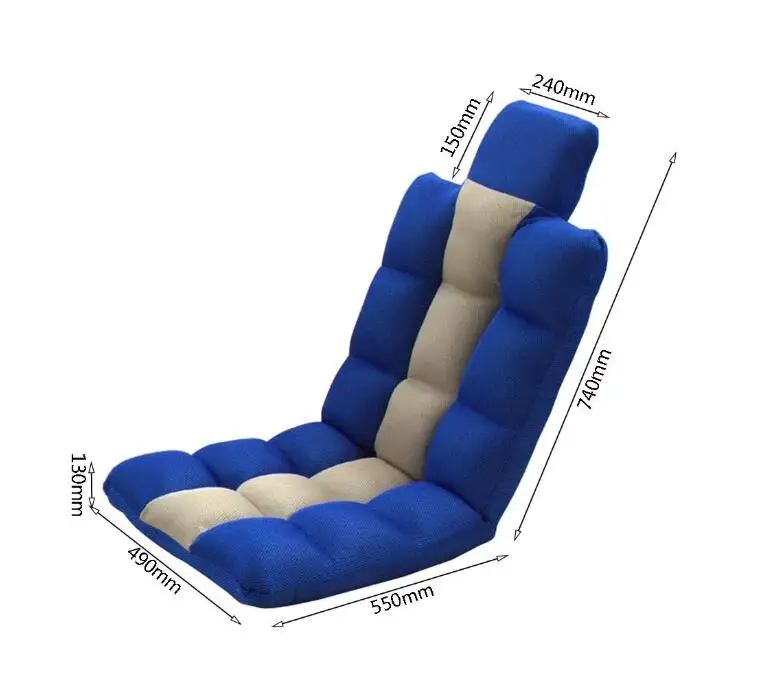 Lazy Lounge Sofa Floor Chair Gaming Couch with Headrest Backrest Reading Reclining Watching TV Mesh