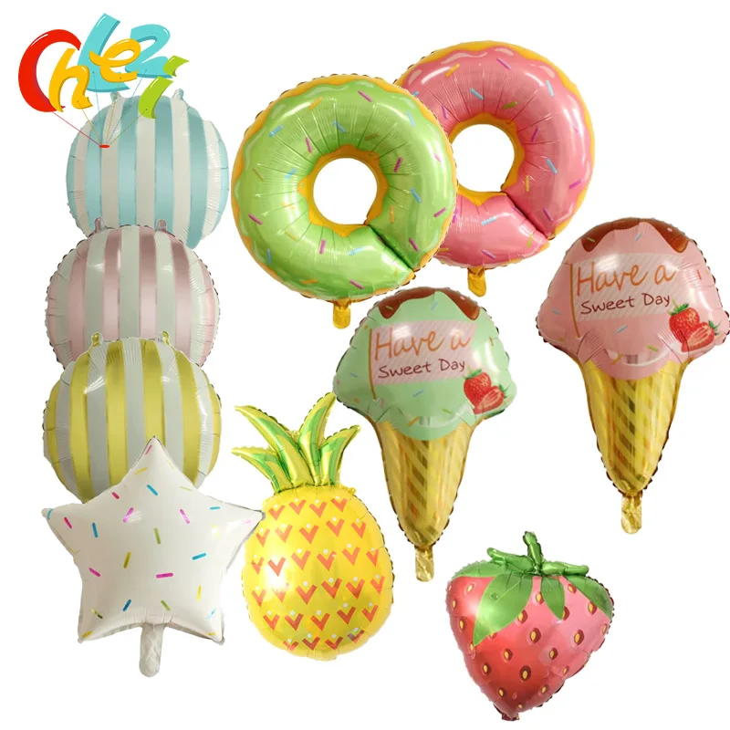 

Hawaii Theme Party Foil Balloons cactus tree Pineapple Ice Cream Fruits Balloons Summer Party Birthday Decoration Party Supplies