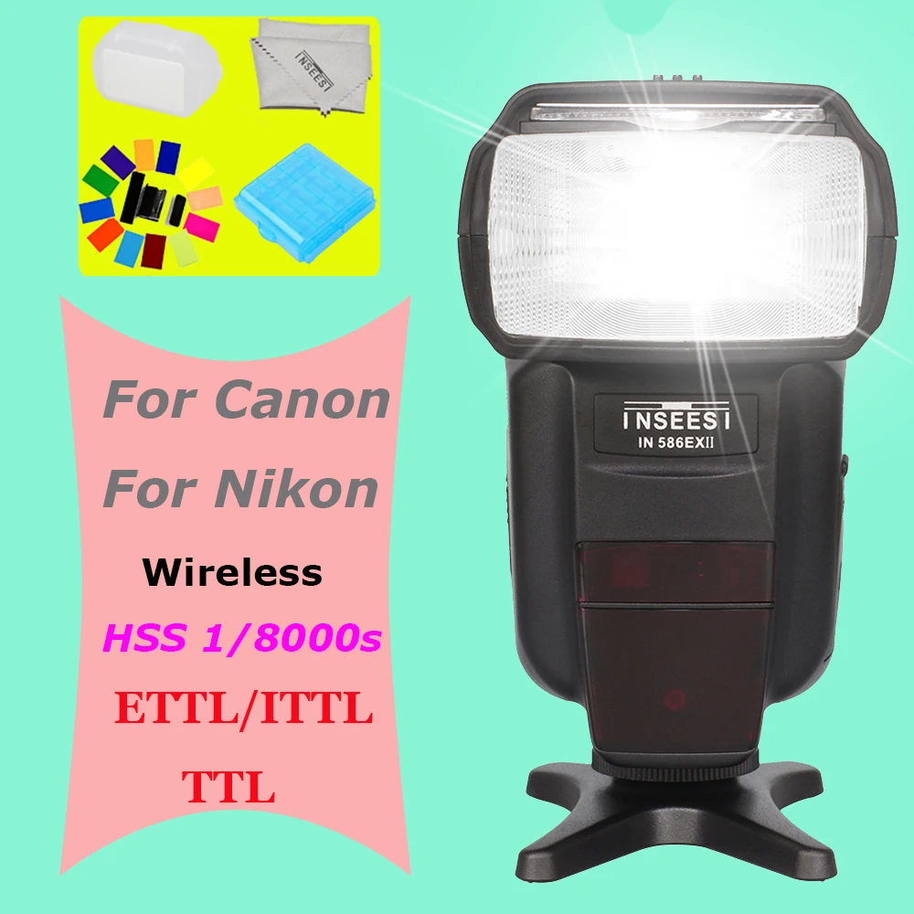 

INSEESI IN 586EX II TTL High Speed Sync 1/8000s HSS Flash Speedlite For Canon Nikon Camera Vs YONGNUO YN565EX YN-565EX YN-560 IV
