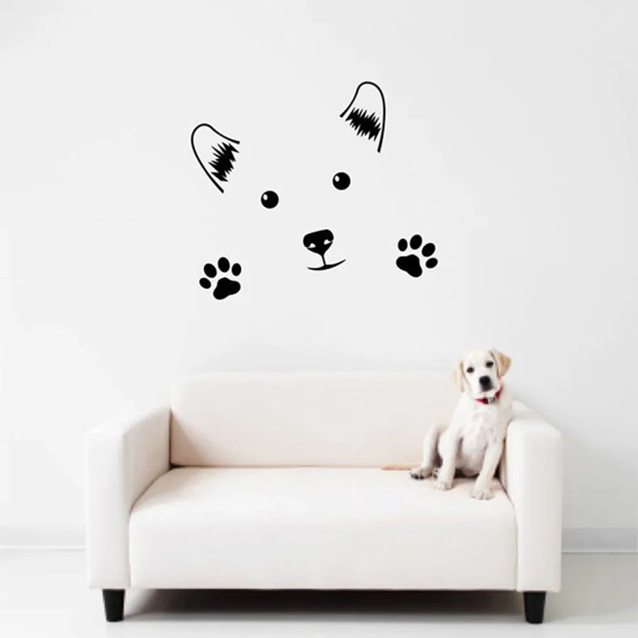 Cute Dog Wall Decal Pet Shop Grooming Window Poster Sticker PVC Removable Home Decor Living Room Animal Mural D483 | Дом и сад