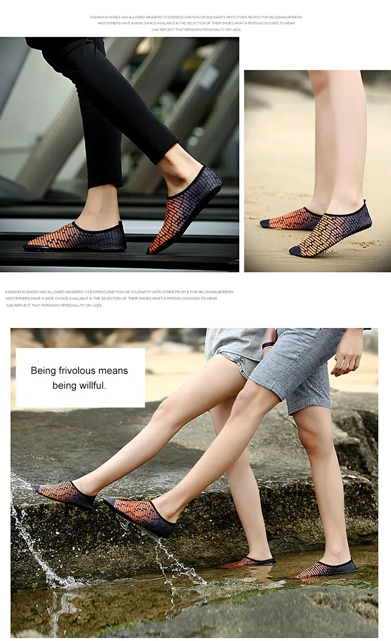 1 (43)Woman Barefoot Skin Sock Striped Shoes Beach Pool Water Socks GYM Aqua Beach Swim Slipper On Surf Aqua Wade Shoes