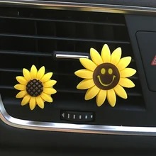 Солнечный Цветочный ароматизатор на выходе клип духи автомобиля кондиционер украшения подсолнечника интерьера цветок Orname