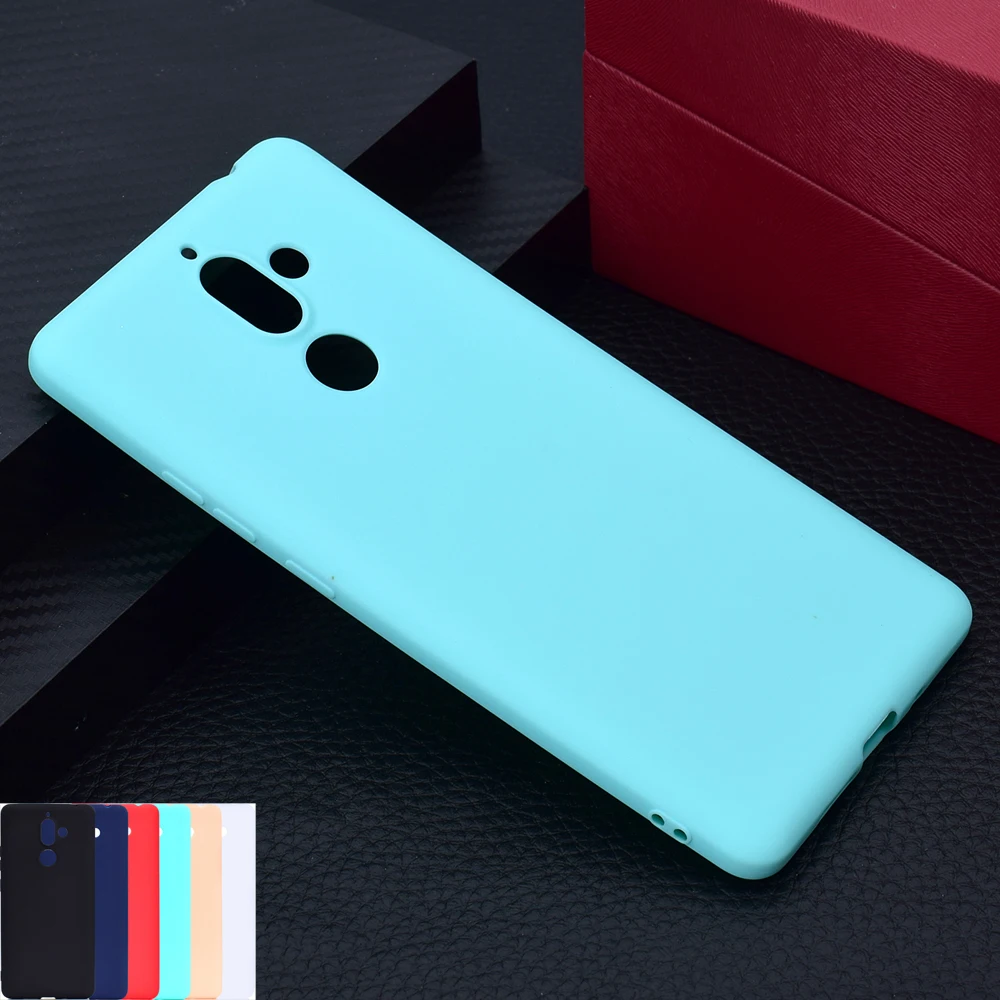 

Sunjolly for Nokia 7 Plus Solid Color Phone Case for Nokia 7 Plus Soft TPU Silicone Pink Blue Thin Cover coque for Nokia 7 Plus
