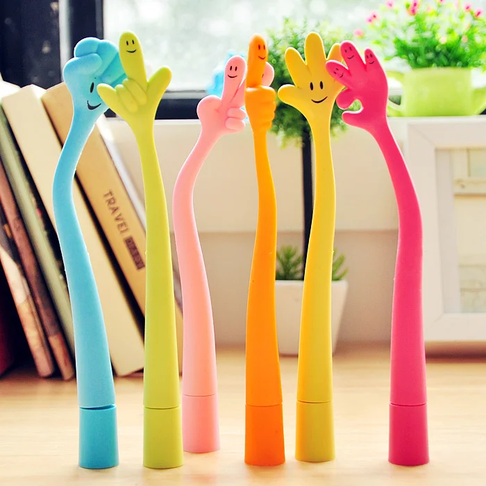 6pcs Finger pen Expressive gesture ballpoint pen Free bending pens 19cm length 1.2cm wide silicone pp free shipping 6pcs guitar silicone finger fingertip protectors