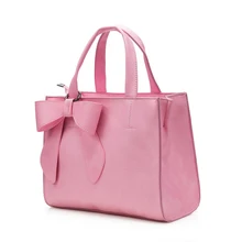 Sweet Style Bowknot Women Large Hand Bag 2016 New Fashion Plain PU Leather Ladies Handbag Designer Elegant Shoulder Bag