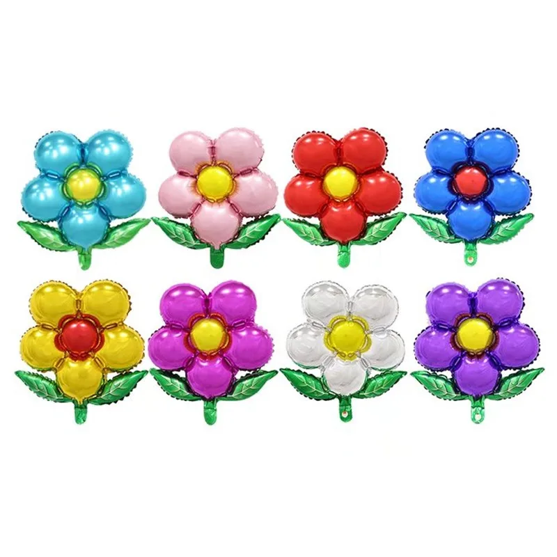 Рынок деятельности алюминиевые фольги Воздушные шары в форме цветов с днем рождения украшения Новое поступление 1 шт для свадьбы или «нулевого дня рождения»