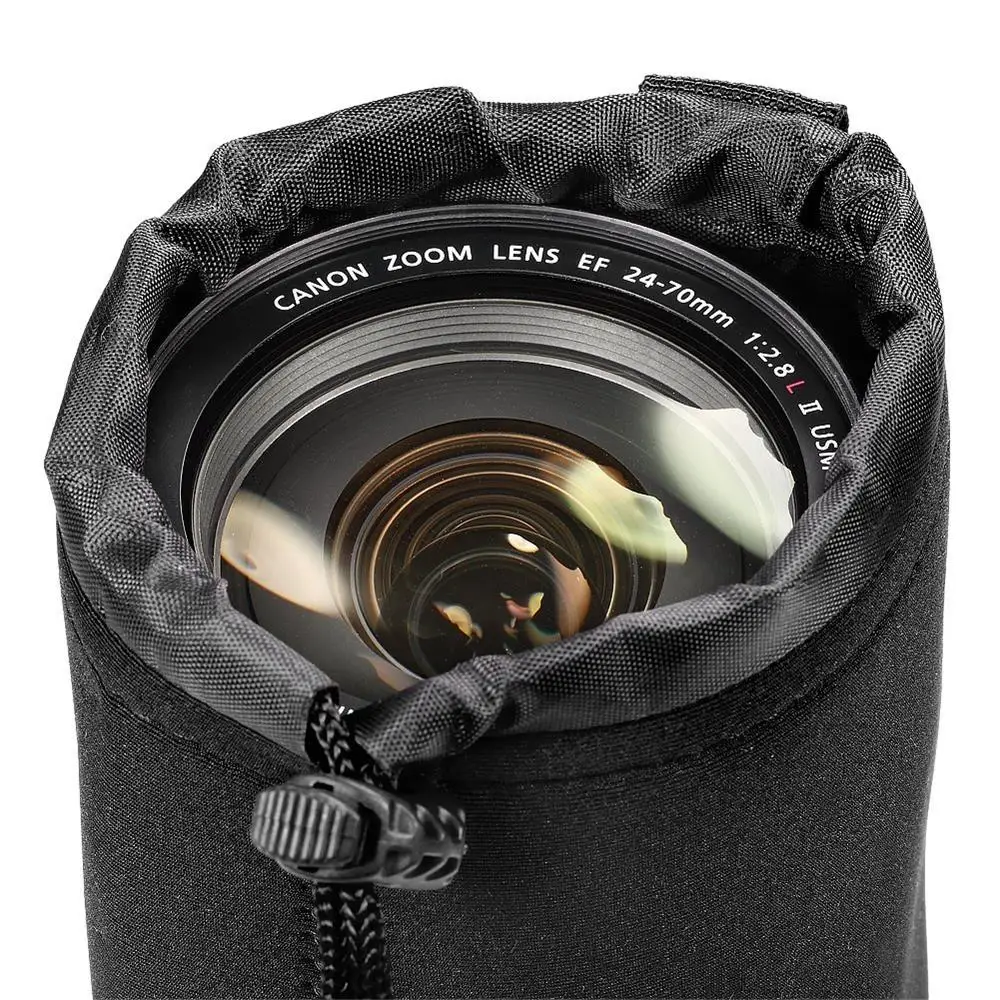 camera hard case MAMEN Waterproof Camera Lens Bag Drawstring Bag with S M L XL Size for Canon Sony Nikon DSLR Camera Lens Barrel Case with Hook waterproof camera bag