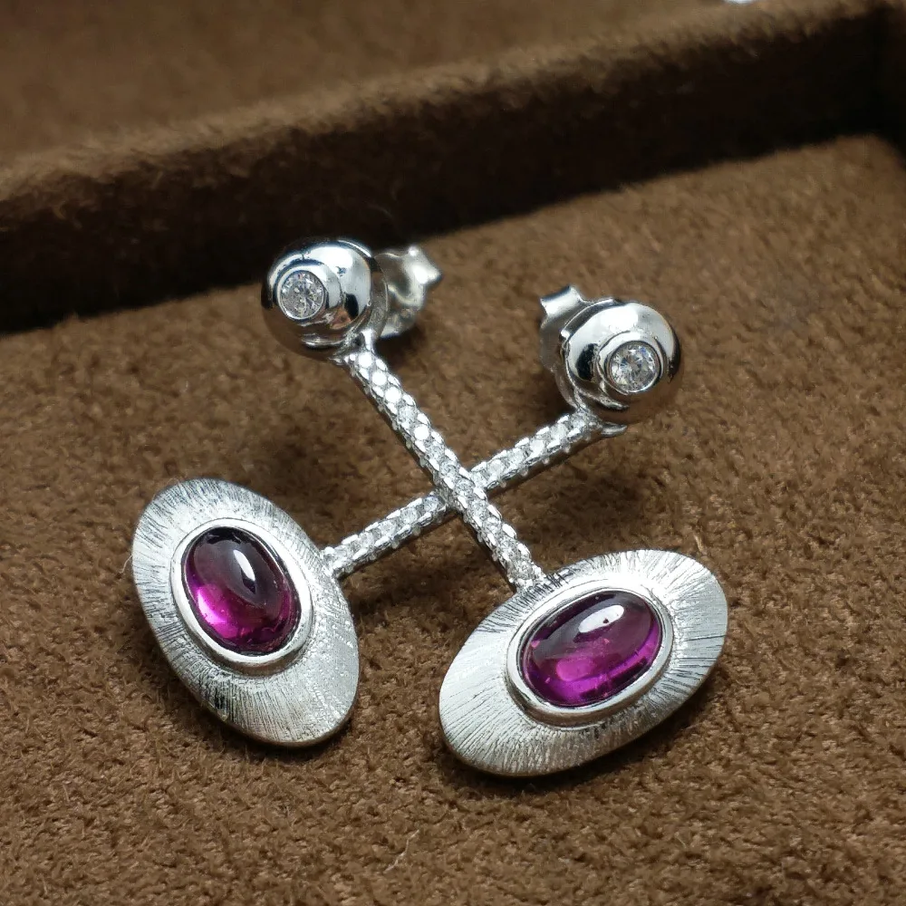 

FLZB , Brazil natural Gem amethyst in 925 sterling silver trendy charming eye earrings /party /wedding /birthday /gift