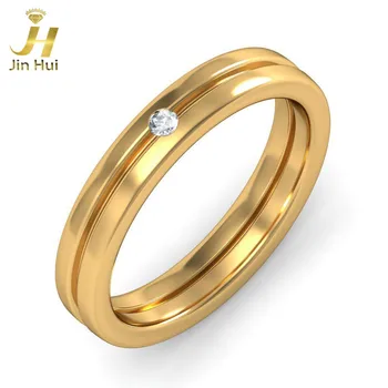 

Jinhui Men The Vivan Ring Solid 18K Yellow 750 Gold 0.069CT Natural Diamond Jewelry Free Engraving