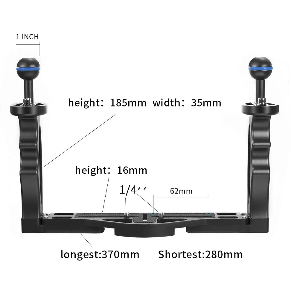 Дайвинг ручка лоток кронштейн крепление портативный двойной ручной SLR клетка Рамка держатель для sony/Canon/Nikon/Panasonic/Olympus камеры