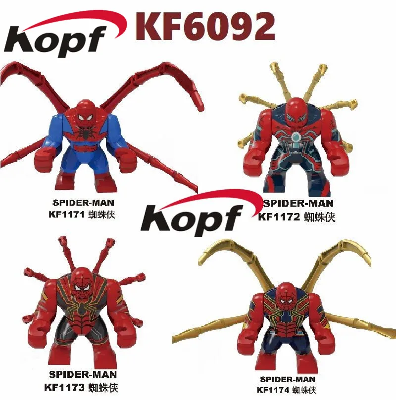 

Building Blocks Super Heroes Far From Home Peter Park Mysterio Furry Big Figures Bricks Spiderman Action Children Toys KF6092