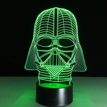 3D Декор фильм Звездные войны Дарт Вейдер ночной Светильник 3D настроение лампа Новинка Bulbing светильник лучший подарок для детей