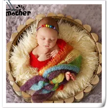 Реквизит для фотосъемки новорожденных Детское Одеяло Из ангорки ковра Милая одежда для малышей реквизит-аксессуары для фотосъемки новорожденных Радуга обертывание s 40x80 см