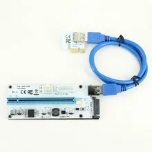 Riser 008 S PCIe PCI-E PCI Express Riser Card 4 Pin 6 Pin SATA порты 1X 4x 8x 16x USB 3,0 кабель для передачи данных блок питания для BTC Miner