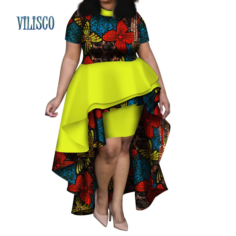 Африканские оборки топы и юбки наборы для вечерние Vestidos Базен Riche традиционная африканская одежда 2 шт. Юбки наборы WY2761