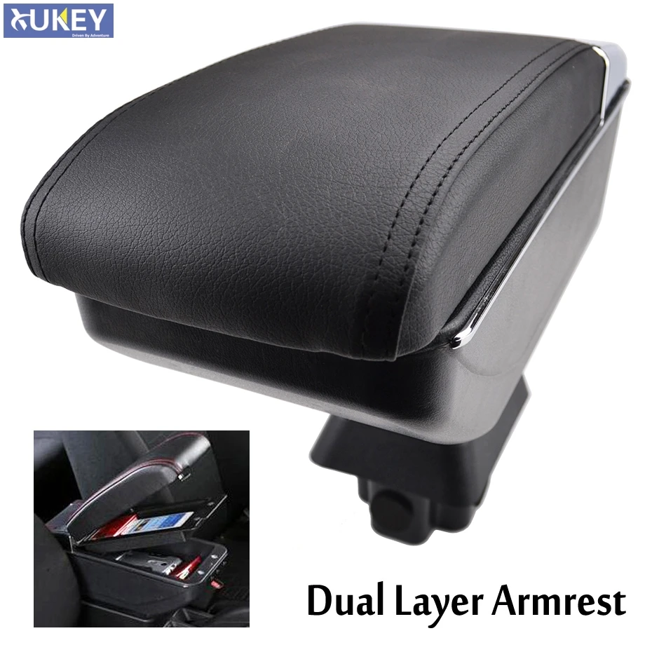 For Mazda 2 Demio 2002 2013 Dual Layer Tray Armrest Cup Holder Center
