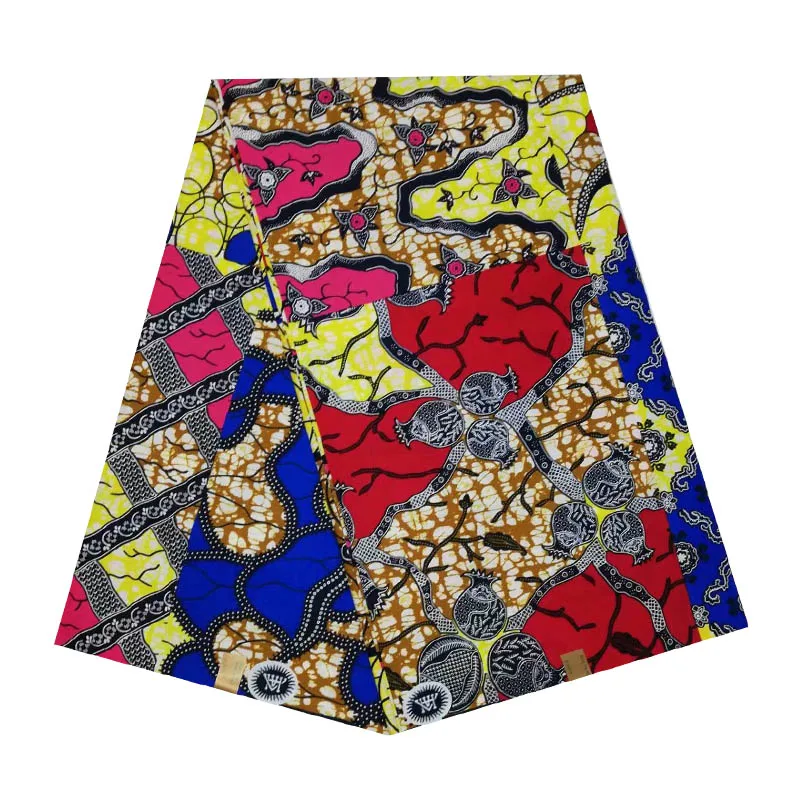 Дизайн настоящий голландский Печатный в ткань, Африканский воск блок хлопок 6 ярдов красочный дизайн для африканских женщин V-L 548 - Цвет: Многоцветный