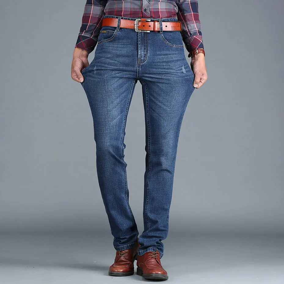 2016 Autumn Men's Jeans Brand Clothing High Quality Casual Slim Blue