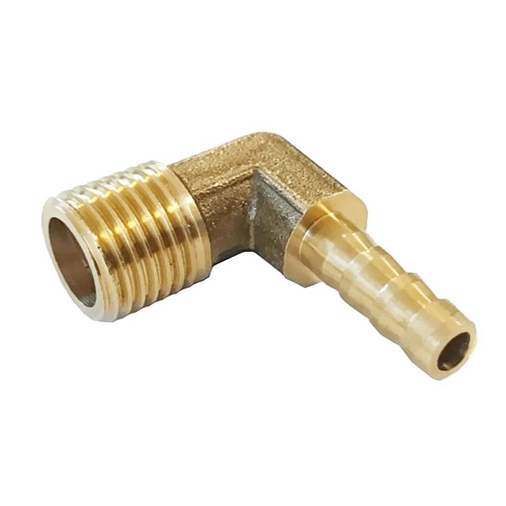 5 pieces 1/2 BSP To 10mm Brass 90 Degree Male Elbow Barb Hose Tail Pipe Gas Fittings Copper Connector Joint Coupler Adapter