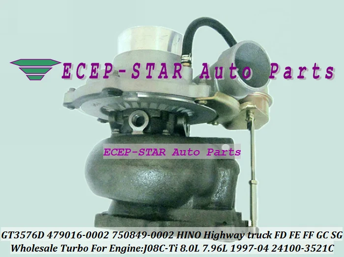 GT3576D 479016-0002 750849-0002 24100-3521C Turbo Turbocharger For HINO Highway truck FD FE FF GC SG 1997-04 J08C-Ti 8.0L turbocharger (1)