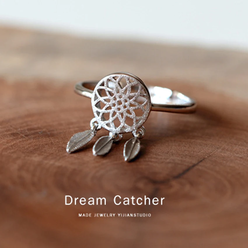 925 Sterling Silver Dreamcatcher Кольца Для Женщин Мода Открытые Перста Значимые Подарок