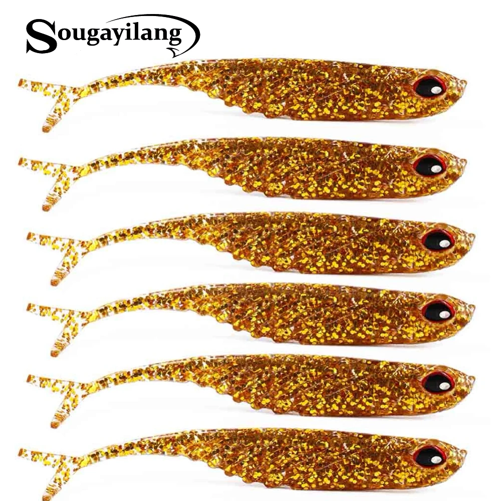 Sougayilang 6 шт. Мягкая приманка с коробкой червь искусственная наживка для рыбалки