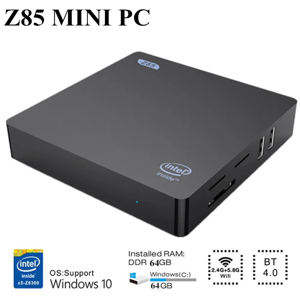 Z85 мини ПК 2 ГБ/64 ГБ двухэкранный дисплей 4/5 8 ГГц Wi Fi Ethernet 1000 Мбит/с Встроенный