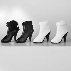 1/6 масштаб обувь на высоком каблуке кожа белый/черный женщина высокий каблук ботильоны полые внутри для 12 дюйм(ов) ов) тела Рисунок