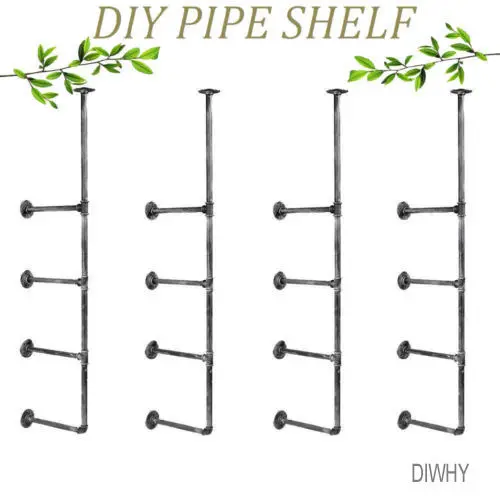 

Industrial pipe Bookcase Shelf Standing Book Shelves Storage Multi function 4 -Tier storage Bookshelf Rack for Home Decoration