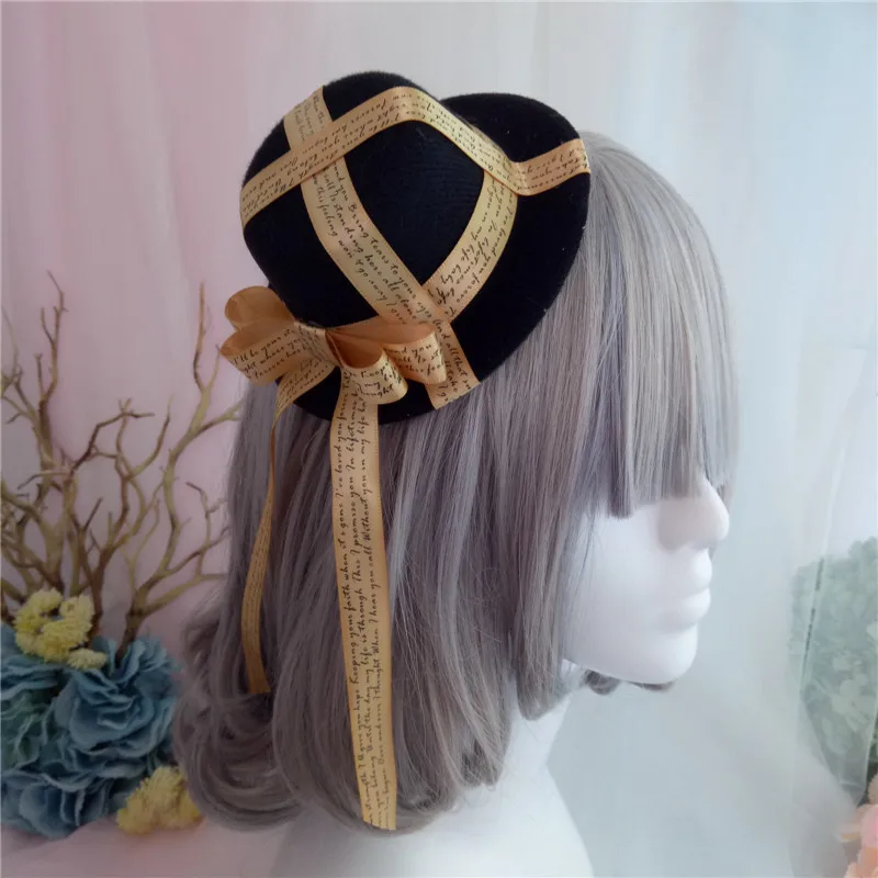 Diy ремесло гей мужчины в британском английская Кепка лента маленькая шляпа Лолита Мягкая сестра японский кто два юаня - Цвет: champagne