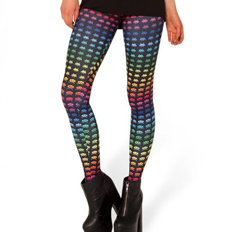 

4XL 2018 Fashion Women Galaxy Leggings F Printed Style Leggings Pants Black Milk Kawwai Elastic Slim Leggins