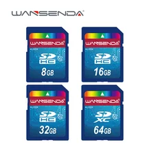 Cartão de memória wansenda, tamanho total, cartão sd, 64gb 32gb 16gb, cartão sdhc, cartão sd, flash 8gb 4gb universal para câmera digital
