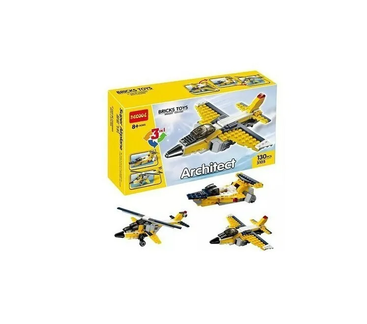 

Decool 3105 Architect series 3 in 1 Super Soarer Airplane Model building block set Baby toys Helicopter brick sets