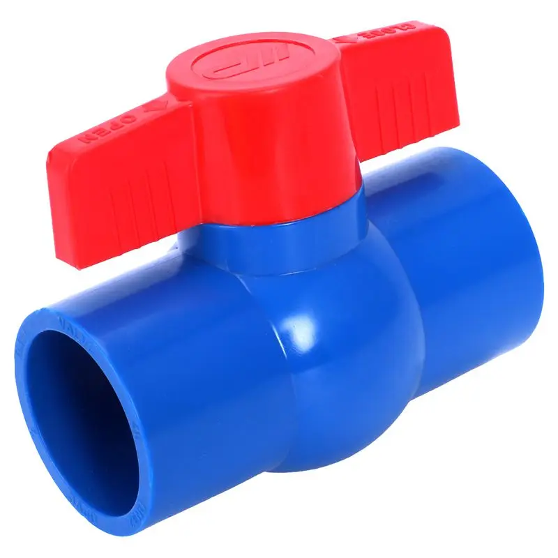 

40mm x 40mm Slip Full Port Red Handle Lever U-PVC Ball Valve Blue