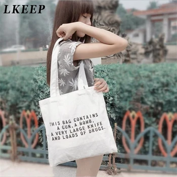 

Simple Zipper Canvas Tote Bag Print Letter Handmade Canvas Shopping School Books Trip Bag Women Shoulder Bag Handbag