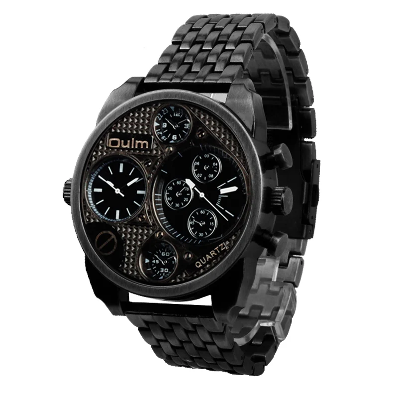 Мужские часы 2019 Vogue Dual Time Oulm 9316 мужские спортивные военные армейские подарок