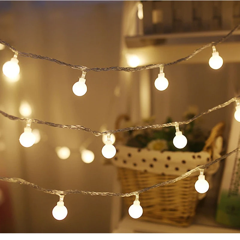 

10m/100 Bulb ball Led string light Multicolor 110V 220V Fairy Light Chains Home Wedding Garden Xmas Decorate Strip Lamp