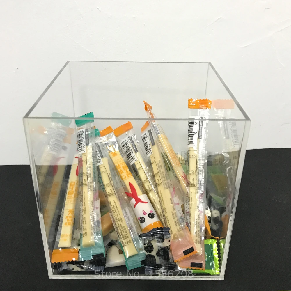 Clear Cube Acrylic Candy Box Transparent Wedding Favors Storage Bin