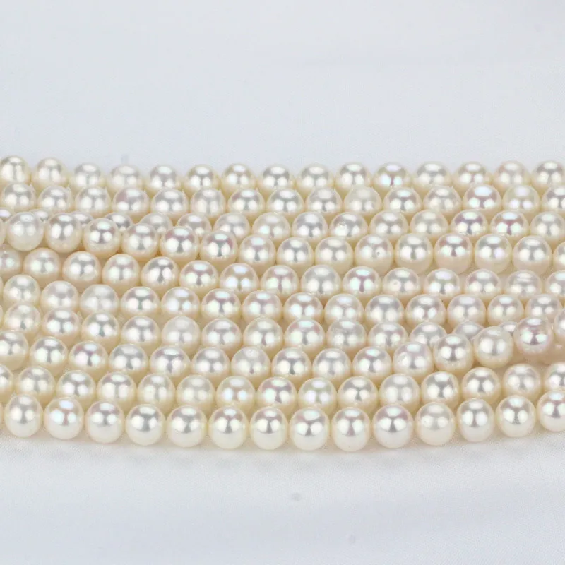 

SNH 5 strands/package 7.5-8mm round AA- white natural freshwater pearl strings