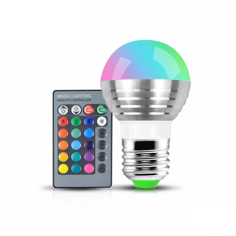 

Cute LED Night light AC 85-265V 110V 220V 16Colorful Changeable RGB LED Spotlight Bulb Christmas light lamp+IR Remote Controller