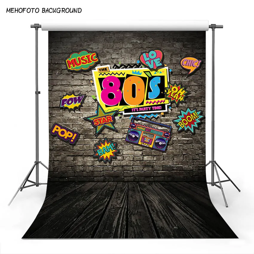 Mehofoto 80 S Rock And Roll Vintage Theme Backdrop Punk Graffiti