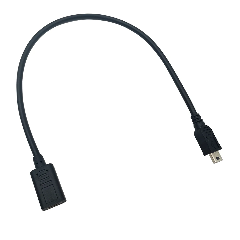DANSPEED USB 3,1 type C женский мини-usb 5-контактный адаптер с прямой головкой для зарядки длиной 25 см