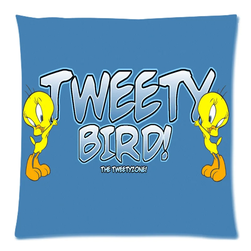 Двусторонний чехол для подушки Tweety Bird изготовленный на заказ полиэстер