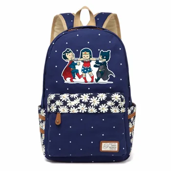 

WISHOT Wonder Woman cute Backpack shoulder Travel Bag for teenagers girls women Canvas dot school bag