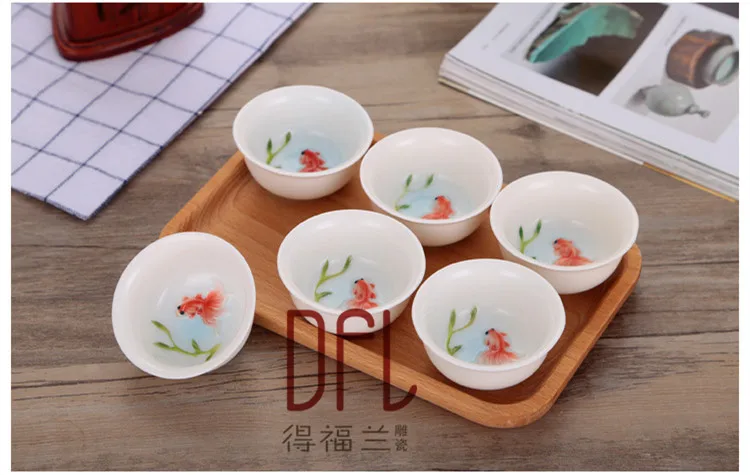 9 шт. автоматический эмалированный чайный набор Gaiwan Pot Cup Китайский кунг-фу Drinkware креативный 3D Обезьяна Золотая рыбка Дельфин чайный набор