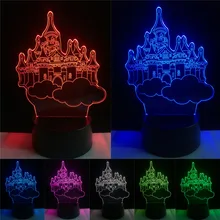 Новая модная женская обувь 3D Fantasy Castle In The Sky 7 цветов Изменение ночник ребенок малыш Спальня Декор в гостиную друг подарок на день рождения